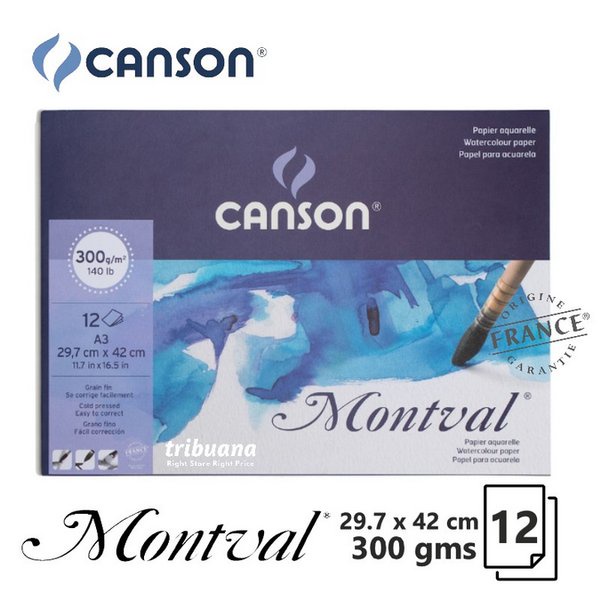 

Jual CANSON Montval A3 300gms -12 Sheets - 200807320 Watercolour paper Limited