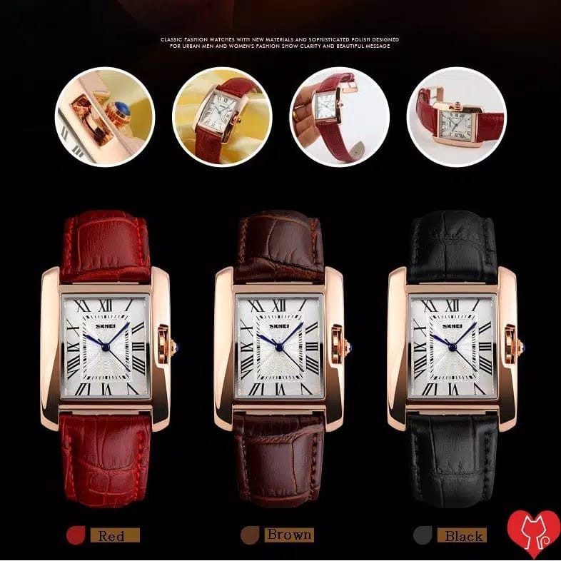 Jam Tangan Wanita SKMEI 1085 / CL1085 Leather Strap Korea Fashion Casual Quartz Anti Air Terlaris