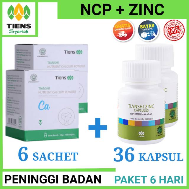 Paket Peninggi Badan Tiens / Nutrient Calcium Powder / Zinc 