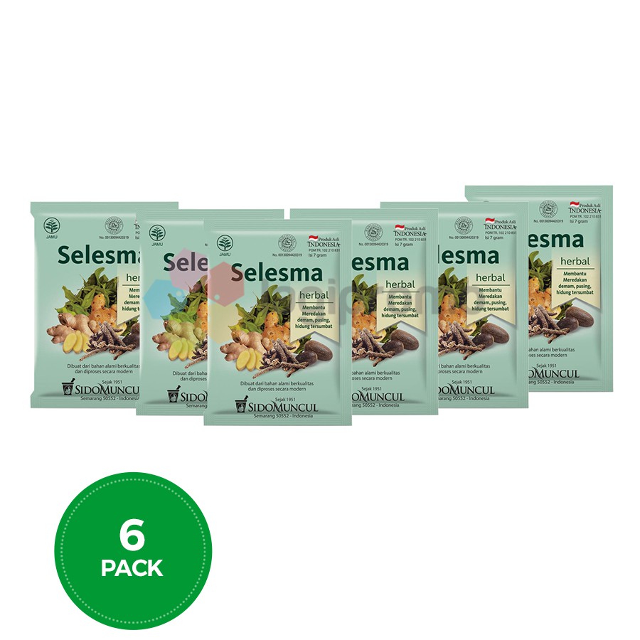 

Sido Muncul Jamu Selesma 10 Sachet Meredakan Demam dan Hidung Tersumbat Alami - 6 Pack