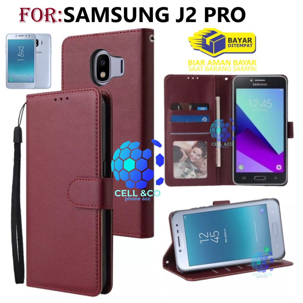 SAMSUNG J2 PRO CASE FLIP LEATHER WALLET PREMIUM FLIP CASE BUKA TUTUP KESING HP CASING FLIP CASE WALLET SAMSUNG J2 PRO