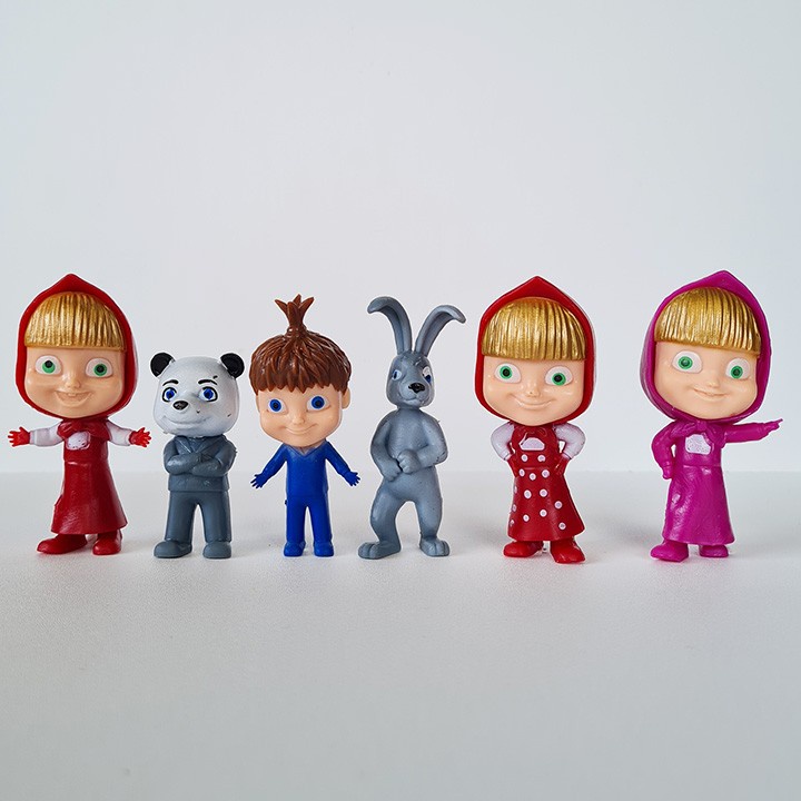 Set Figure Mainan Masha and the Bear isi 8pcs