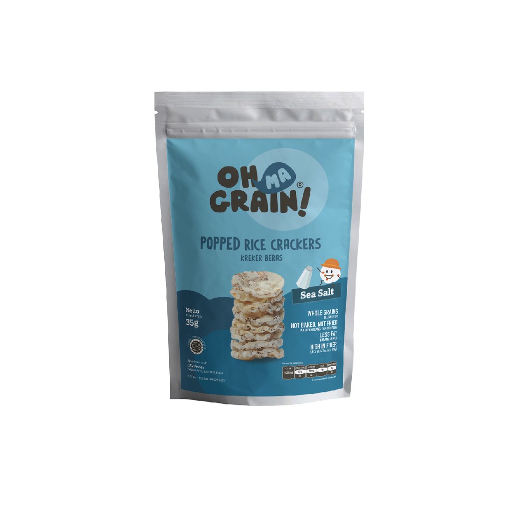 

OH MA GRAIN! ORGANIC RICE CRACKERS 50gr Sea Salt (KERIPIK BERAS)