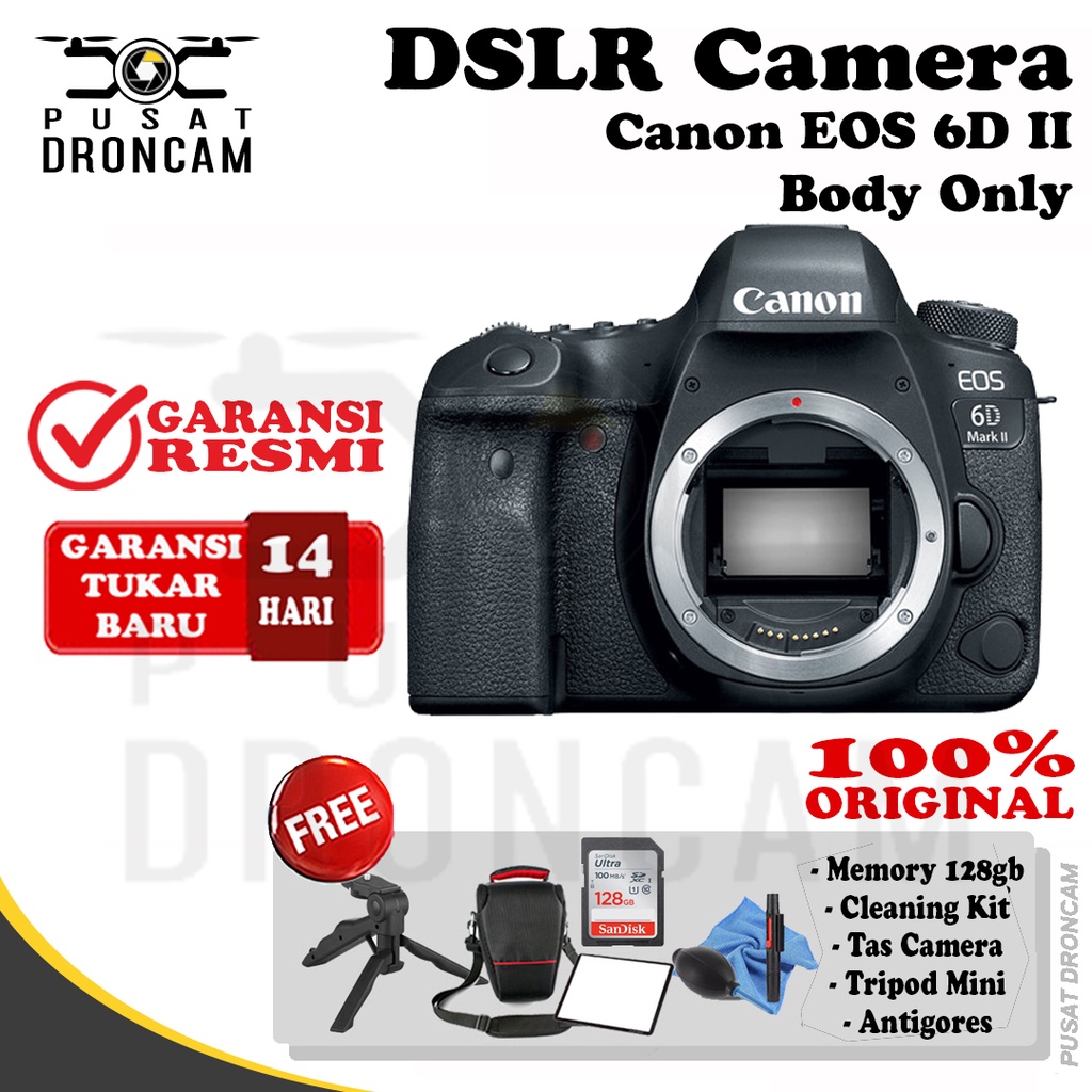 Canon EOS 6D Mark II Body Only - Kamera DSLR BO Garansi Resmi