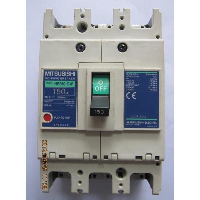 NFB/MCCB MITSUBISHI NF250-CW 200A 3P ada stock
