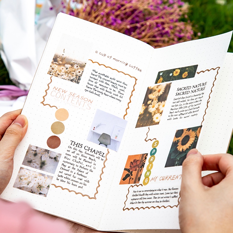 QOUZMO 8 designs material book [Garden Starlight Series] journal DIY material scrapbook diary decoration sticker book stationery-3