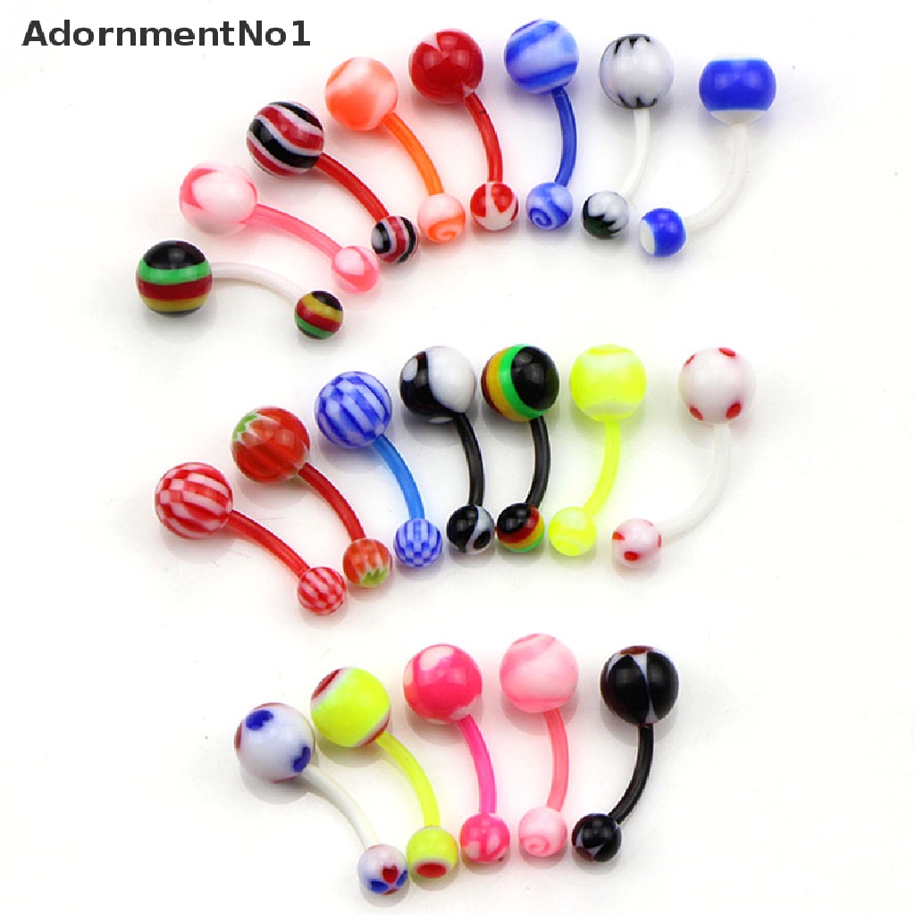 (AdornmentNo1) 20pcs / Set Anting Tindik Pusar Bahan Akrilik Untuk Wanita