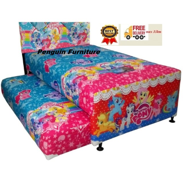 SPRINGBED 2 IN 1 / KASUR SORONG KARAKTER LITTLE PONY UK 120 X 200/ SPRINGBED ANAK/OLYMPIC