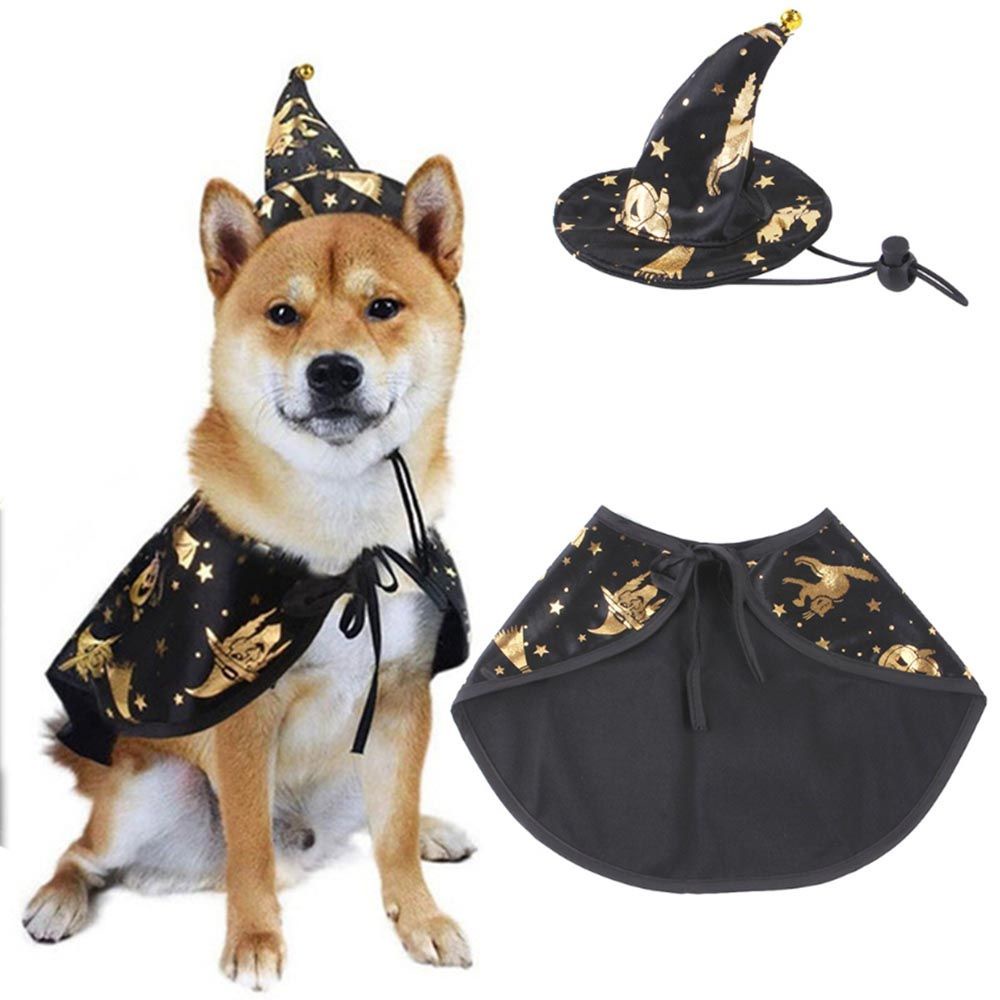 ELEGANT Funny Pet Halloween Costume Halloween Cosplay Dog Halloween Set Halloween Apparels Cloak For Cat Dog Halloween Party Pet Accessories Party Dressing Puppy Collar