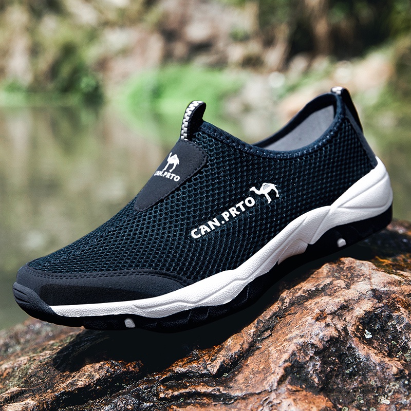 Sepatu Hiking Pria Casual Sepatu Slip On Tanpa Tali Gunung Outdoor Tracking Sepatu Mendaki Anti Slip Touring Tahan Air Waterproof 113