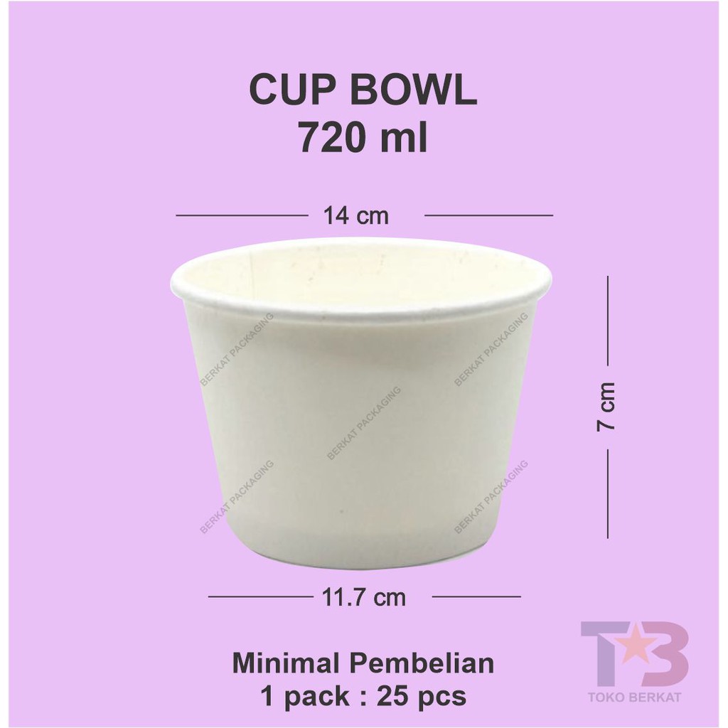 Cup Bowl  720ml 24oz STARPACK TANPA TUTUP / Paper Bowl 720ml 24oz / Mangkuk Kertas / Soup Cup / Rice