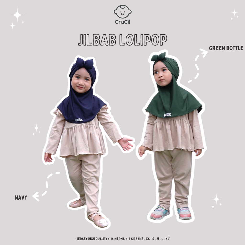 Jilbab Anak Lolipop Pita (3y - 8y)