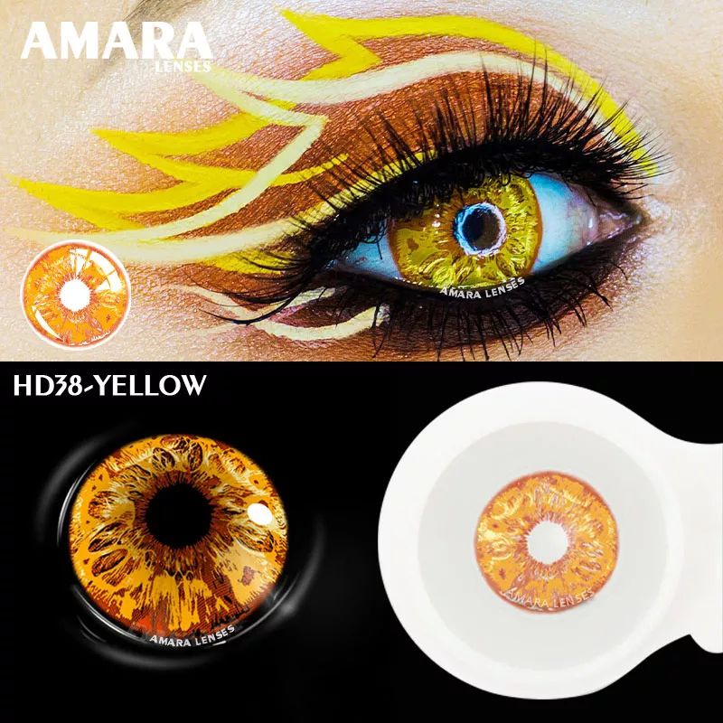 SOFTLENS PERMATA HD-38 YELLOW BLUE KUNING BIRU DIAMOND