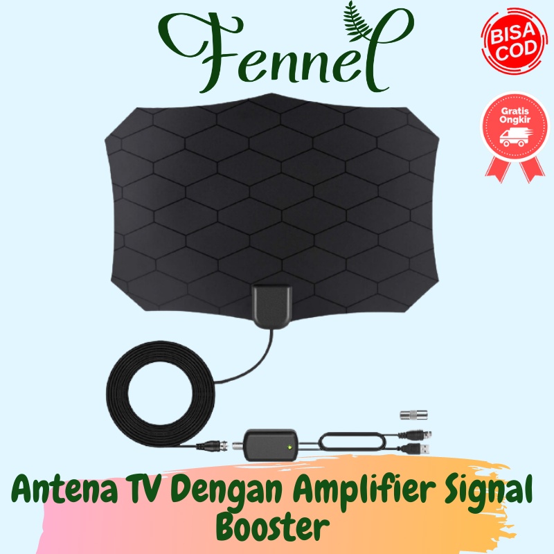 Antena TV Digital Dengan Amplifier Signal Booster DVB-T2 High Gain 25dB