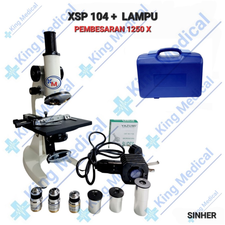 Jual Microscope/Mikroskop Siswa Lanjutan XSP 13AE/XSP 13A With Lamp (1.250x) Shopee Indonesia