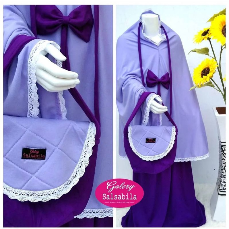 Mukena Anak bahan kain kaos PE | mukena anak polos