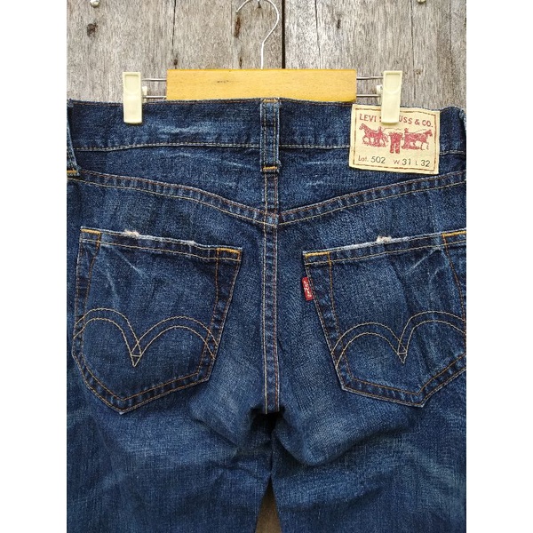 levis 502 straight fit dark blue size fit 32 second original