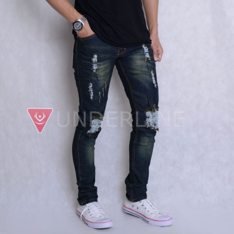 celana jeans pria ripped jeans denim &amp; Matt sofjeans denim premium terlaris