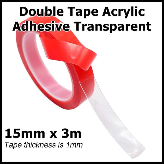 Double Tape Acrylic Adhesive Transparent No Trace Sticker 15mm x 3m