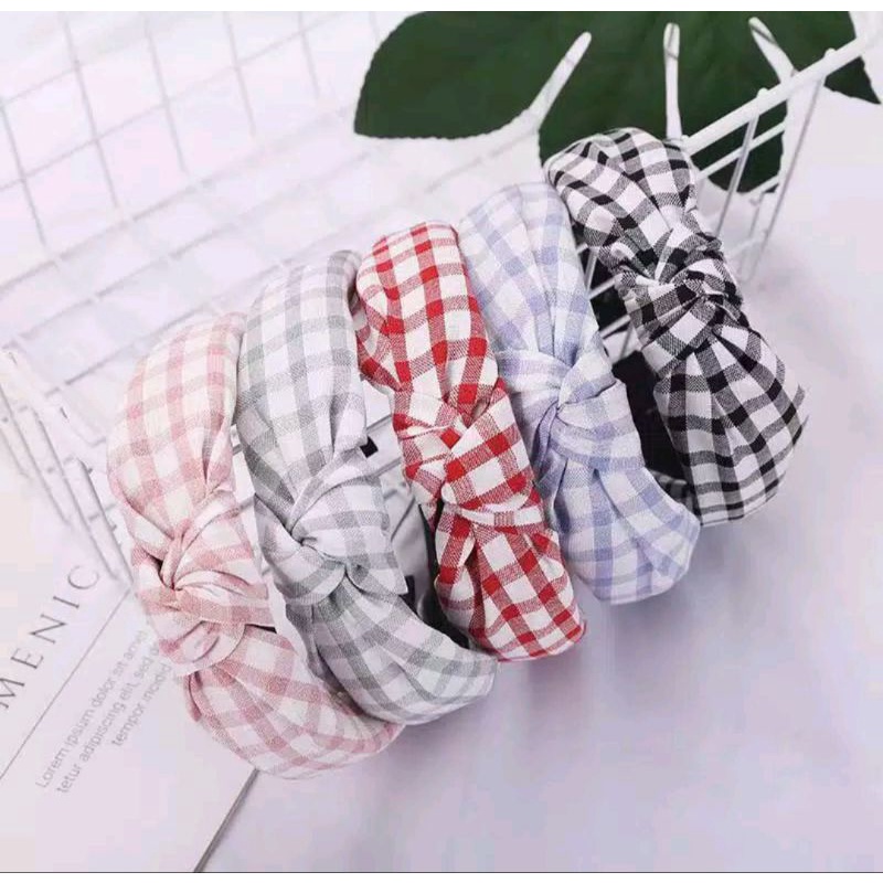 bando korea motif kotak bando cewek bando import