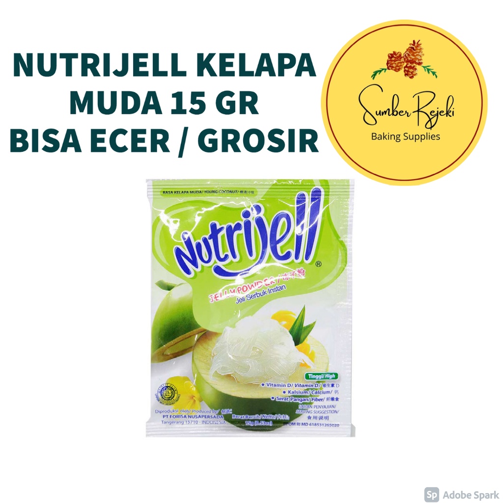 

Nutrijell Agar-Agar Jelly Rasa Kelapa Muda 15 Gr / 15gr