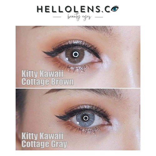 ORIGINAL Kitty Kawaii Cottage Natural Soflens Soflen Brown Grey Gray