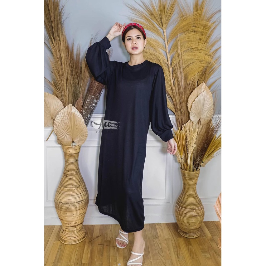 AFI - EC - Gladys Oversize Maxi Dress-Hitam