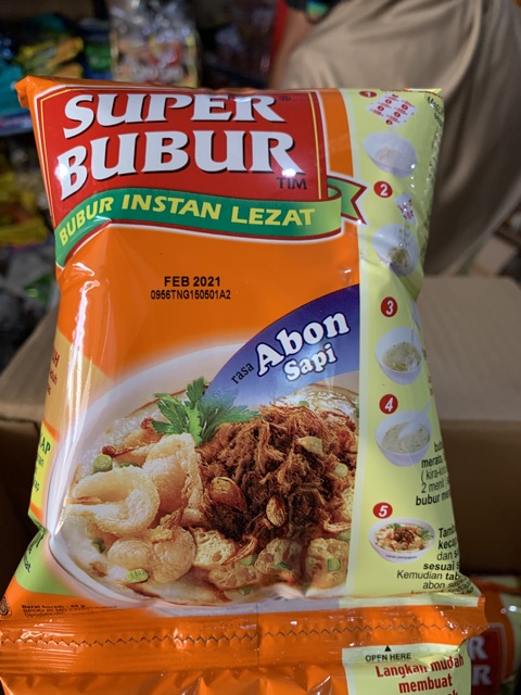 Super bubur abon sapi renceng isi 6 pcs x 49gr bubur instan