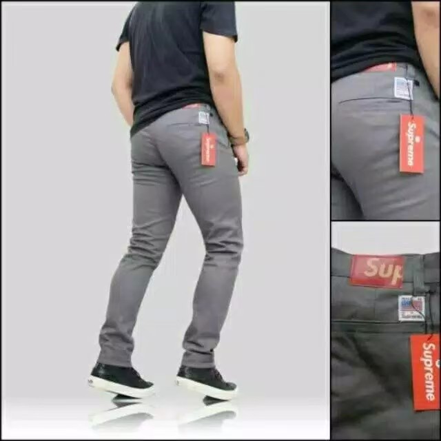 Celana Chino Pria Bahan Adem Nyaman Katun Strecth/Melar