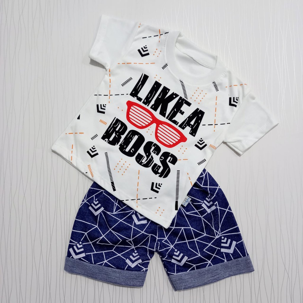 setelan pakaian casual anak laki-laki / baju harian bayi like a boss