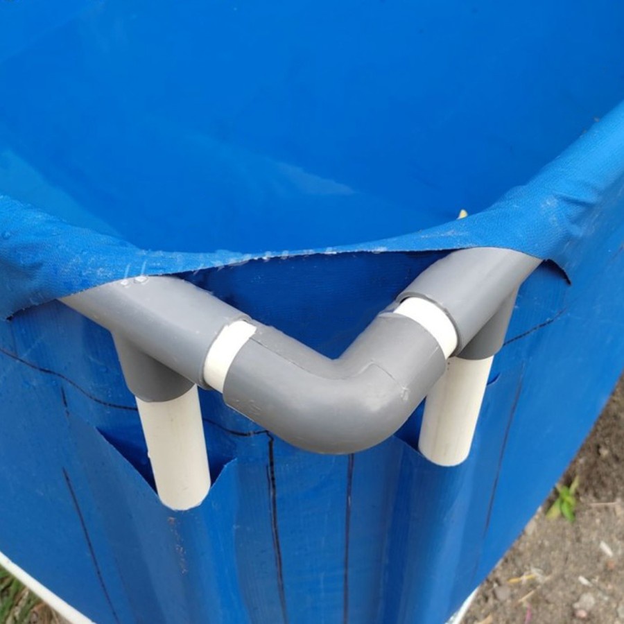 Kolam Terpal Kotak Ikan Rangka Pipa PVC Fullset 1mx1mx0,5m Termurah