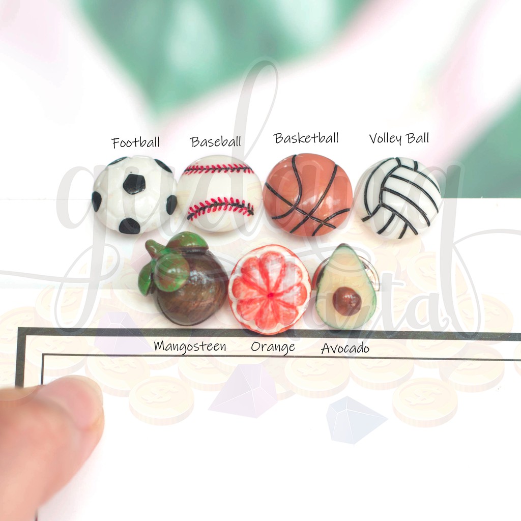 Pin Mini Bola Sepak Bola Basket Volley Jeruk Avoado Buah Bros Tas Lucu Unik GH 208087