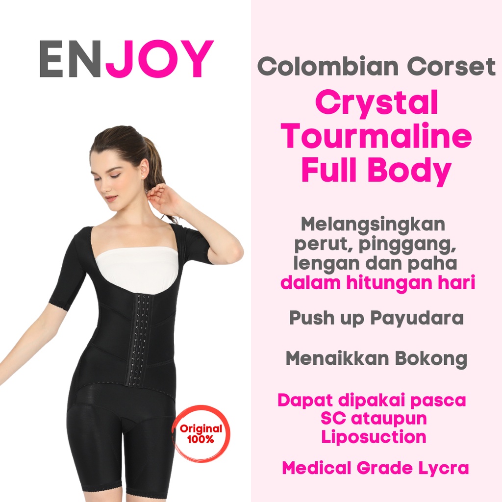 Full Body Tourmaline Crystal / Korset Pembakar Lemak Full Body / Body Shaper / Shape wear / Bukan Be