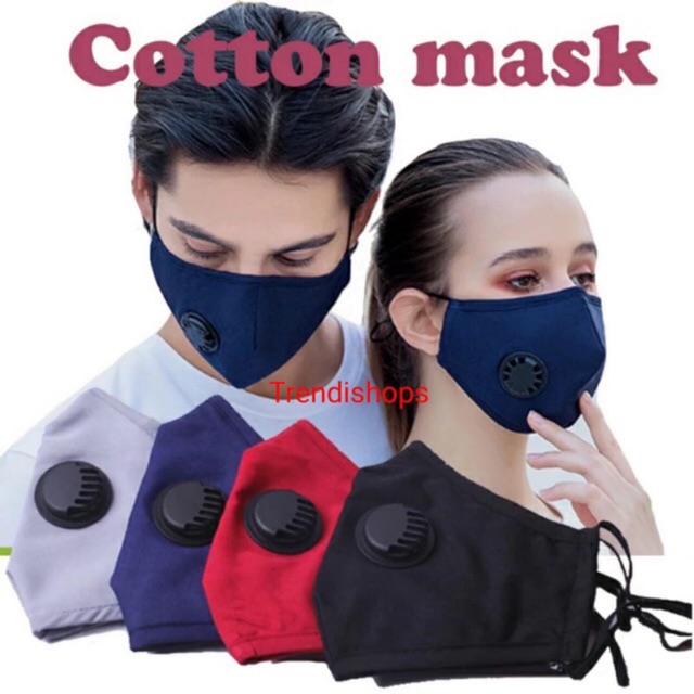 Masker kain Anti Debu &amp; Polusi PM2.5 Dengan Katup