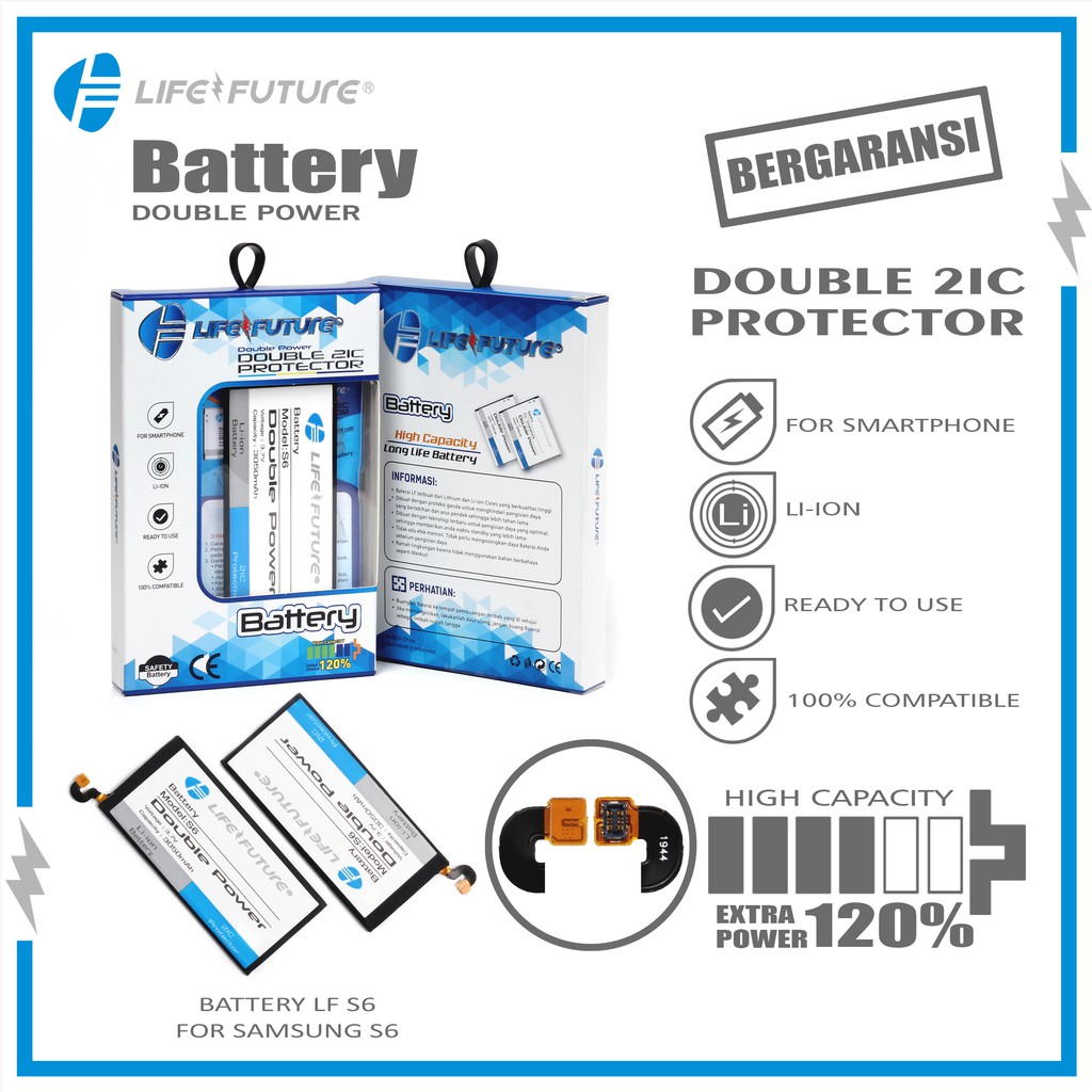 BATERAI SAMSUNG S6 DOUBLE POWER LIFE FUTURE