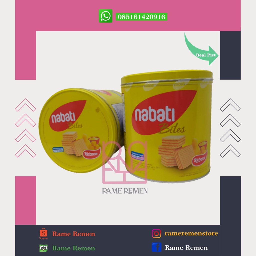 

Wafer Nabati Rasa Keju dan Coklat Kaleng 300Gr Murah