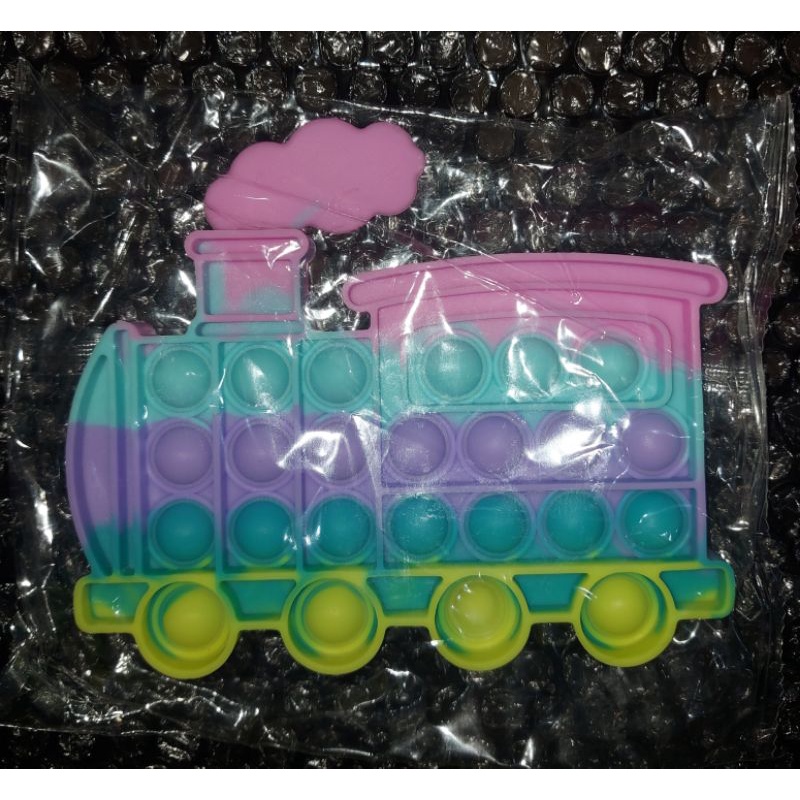 POP IT BENTUK-BENTUK MAINAN ANAK IMPOR-Train Pastel