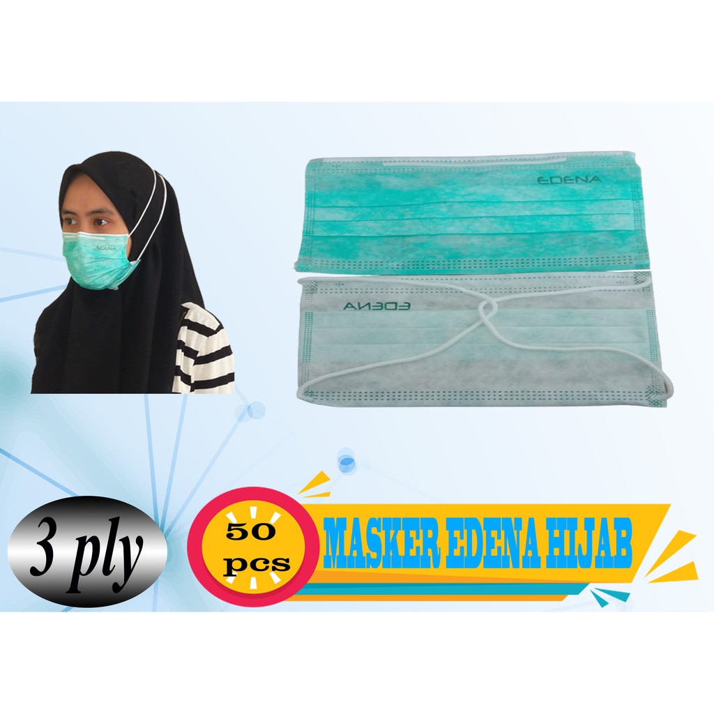 Masker Hijab Medis merek Edena | shasyastore_