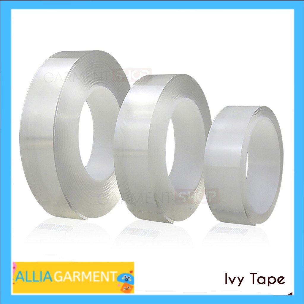

Isolasi Double Tape Ivy Grip 2 sisi House Nano Tape Reusable Double Tape Multifungsi Adhesive