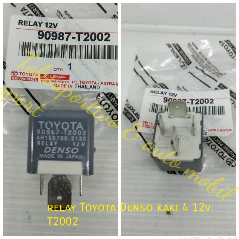 Relay rellay headlamp Toyota kaki 4 12v 90987-T2002 Innova Avanza Fortuner denso Made in japan