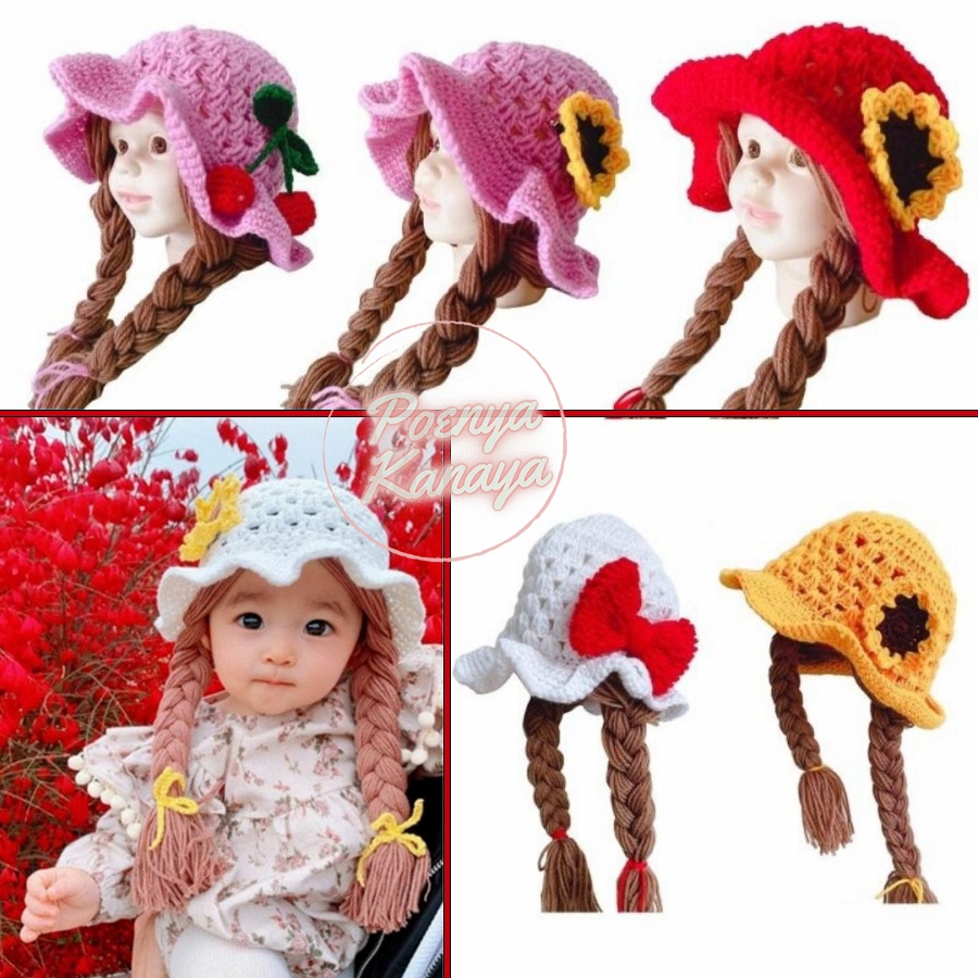 Topi Kupluk Bayi Rajut Rajut SULAM Cokel Topi Rajut Lucu TP31