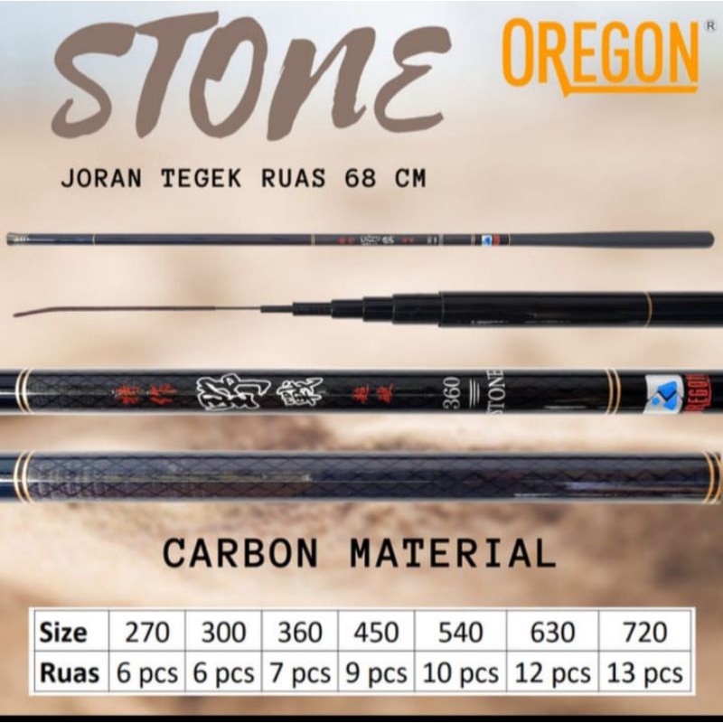 Oregon Stone Joran Tegek Mentah 360/450/540 Tongkat Pancing