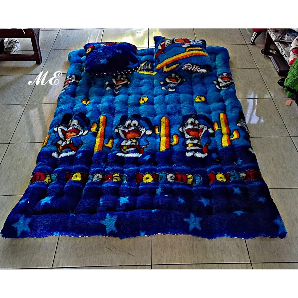 KASUR BULU TEBAL UKURAN 135x175 CM BONUS 2 BANTAL