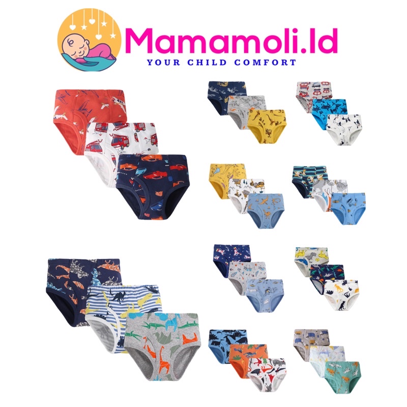 Celana Dalam Anak Laki Laki  set isi 3 pcs/ CD Anak Laki Laki / Boy Underwear / Kids Underwear / Celana Dalam Katun Anak Laki Laki / Celana Dalam Segitiga Anak Laki Laki / Sempak Kolor Kancut Anak laki Laki