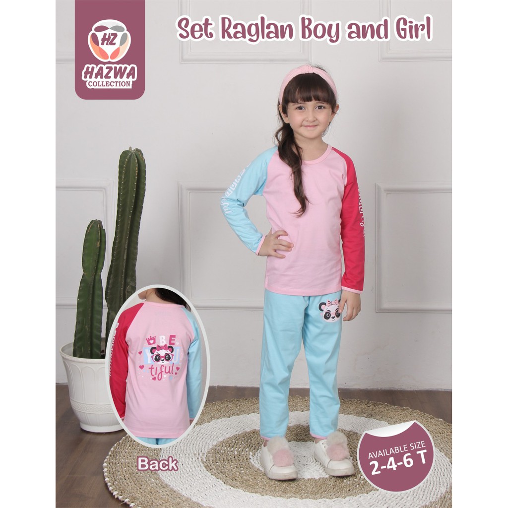 Setelan Anak Set Raglan Boy Girl Hazwa