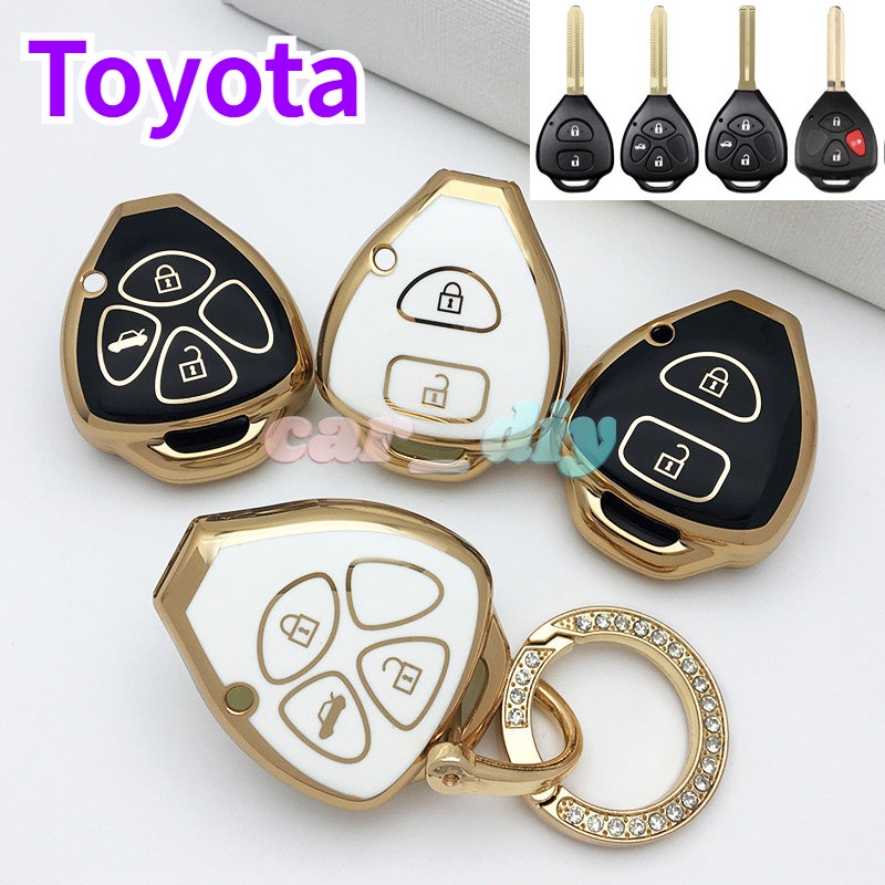 Casing Kunci Mobil Bahan TPU Untuk Toyota Auris HiLux Corolla Fortuner Prado Verso Camry Reiz Yaris Vitz Vios Rav4 Ractis 2 / 3 / 4