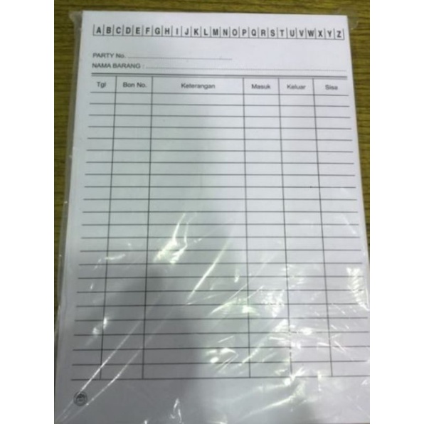 

KARTU STOK / STOK BARANG UKURAN KECIL