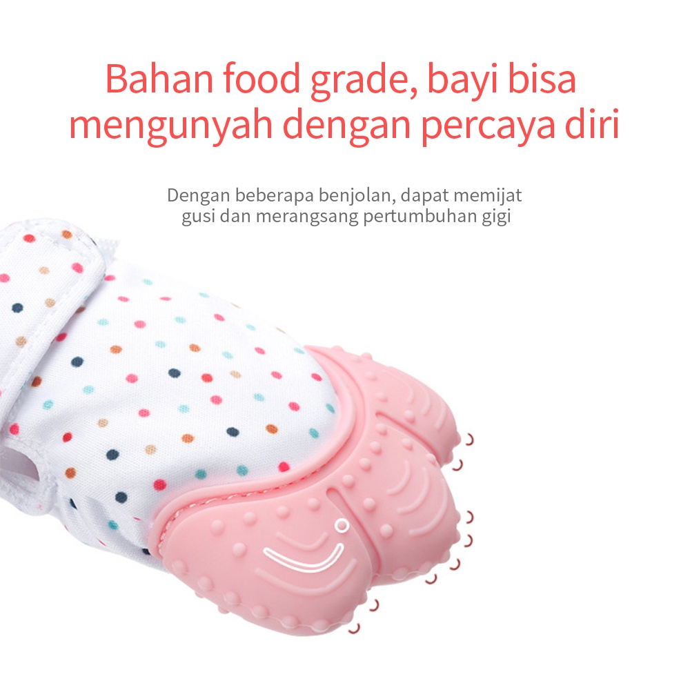 Mamibayi Mainan gigitan bayi bentuk sarung tangan teether bayi