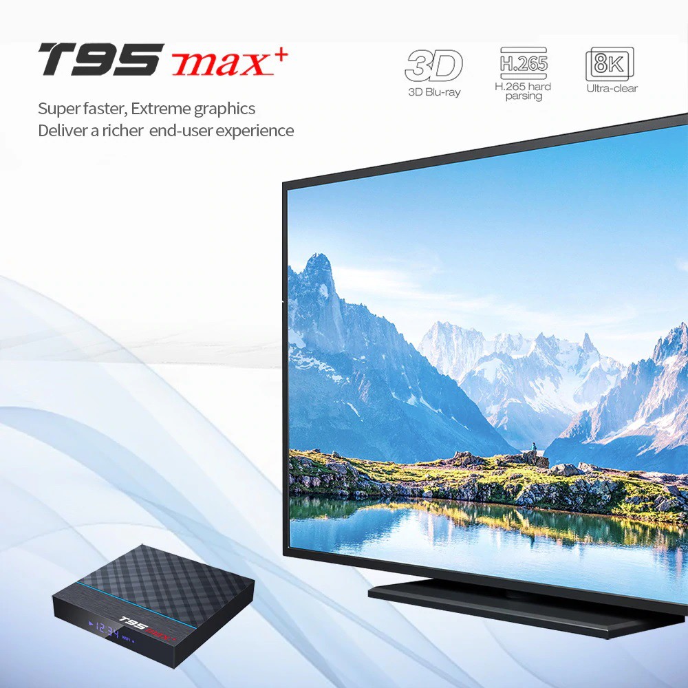 T95 MAX PLUS - Android 9.0 Smart TV Box 8K Display - RAM 4GB ROM 32GB