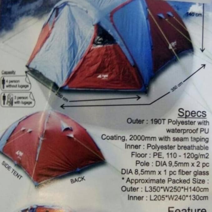 Tenda Camping Arei Outdoorgear M29/T001 6 Persons - Tenda Rei M29